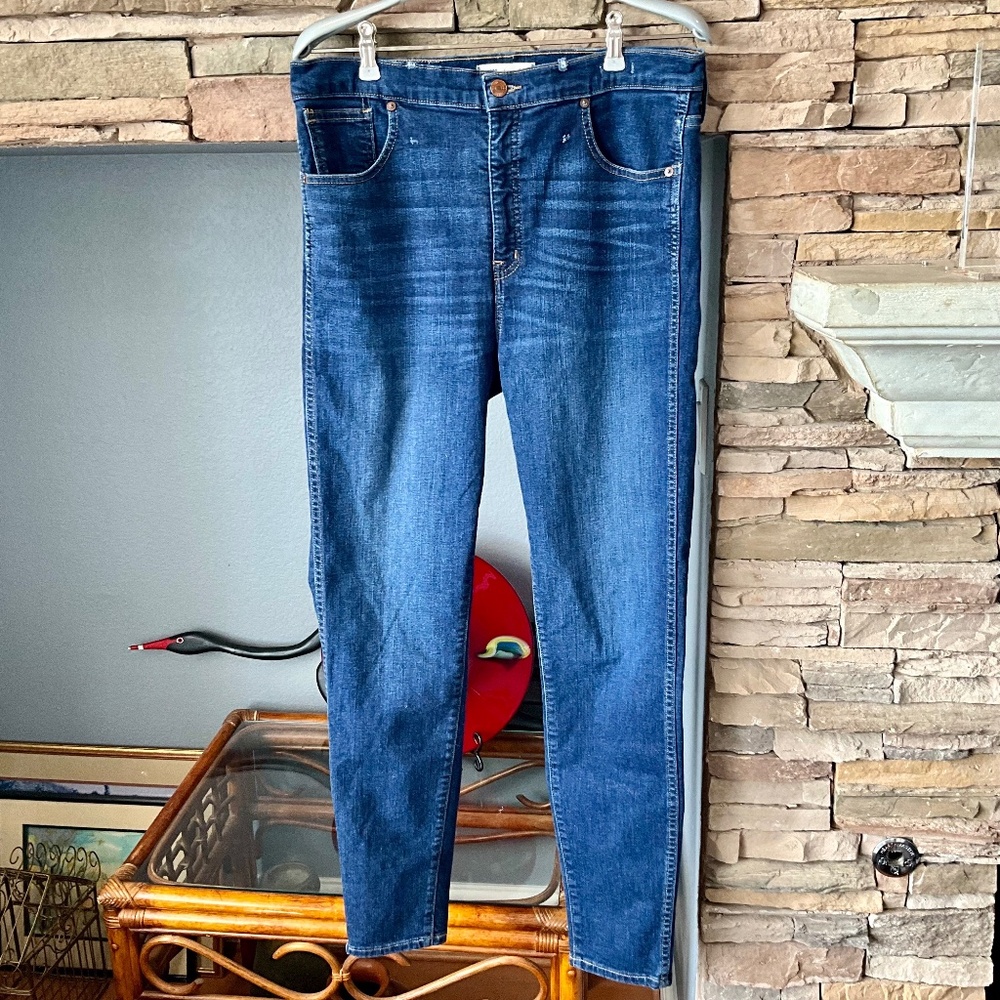 MADEWELL 31 10” HIGH-RISE SKINNY JEANS Y2K PREPPY CLASSIC 5-POCKET MED DENIM…
